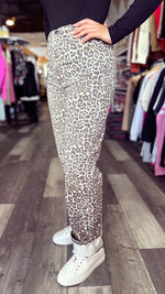 Washed Leopard High Rise Cello Jeans