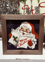 4x4 Black Caroling Santa Block Sign