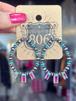 Western Turquoise & Diamond Earrings