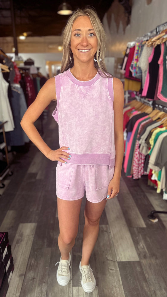 Lavender French Terry Tank and Short Set
