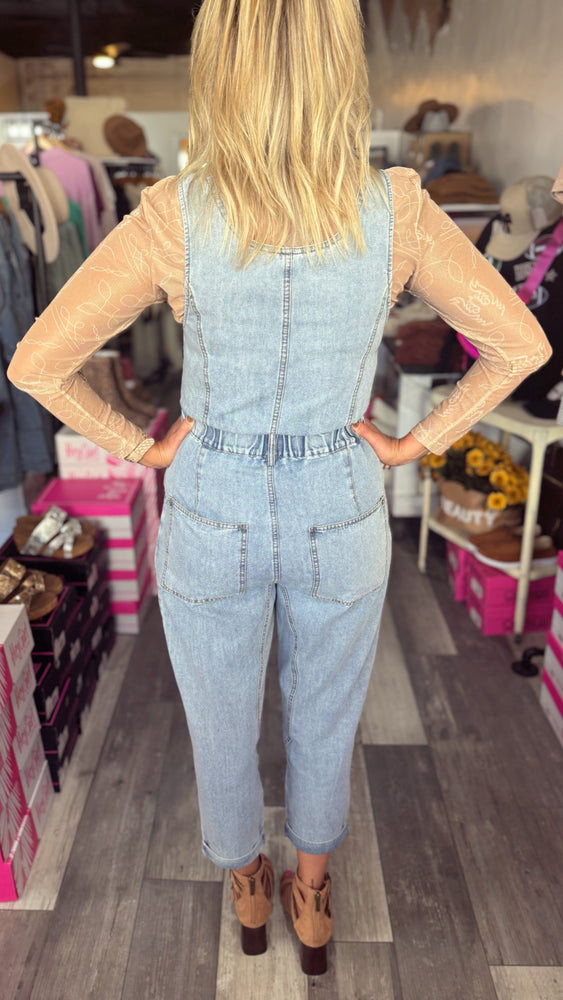 Denim Utility Overall Jumpsuit