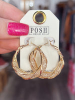 Glitter & Gold Hoop Earrings