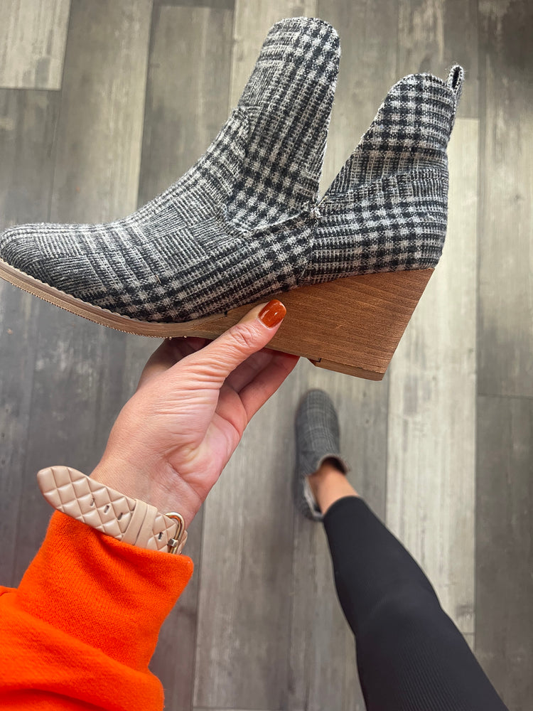 Grey Plaid Ember Bootie by VeryG