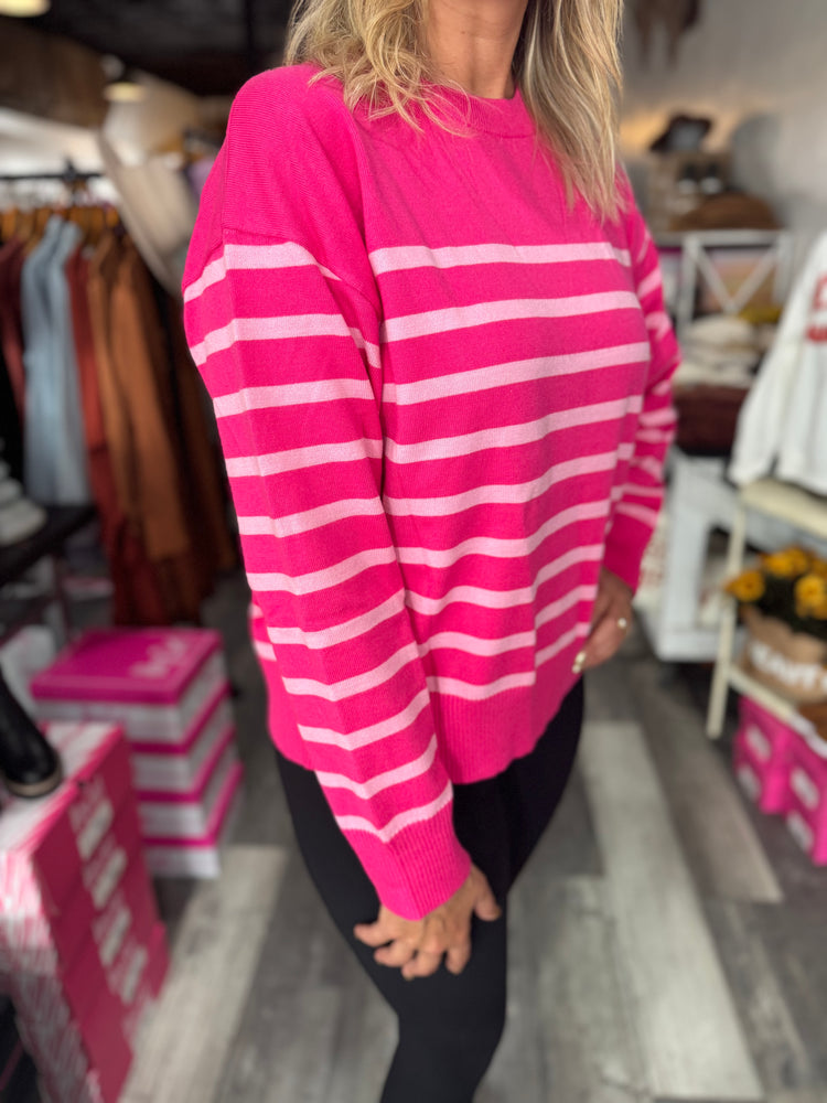 Soft Pink Striped Sweater