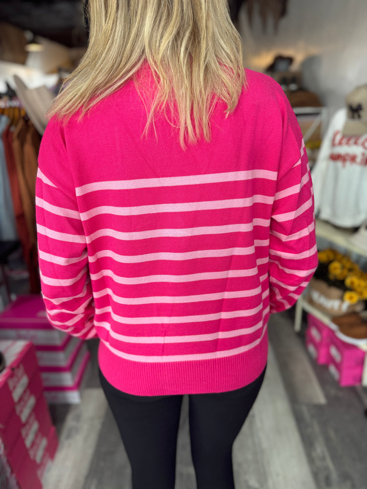 Soft Pink Striped Sweater