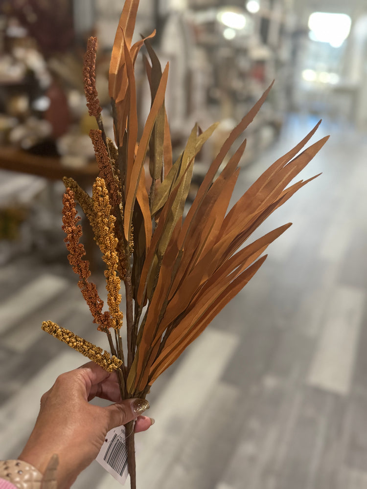 24” Orange/Tan Wild Grass Stem