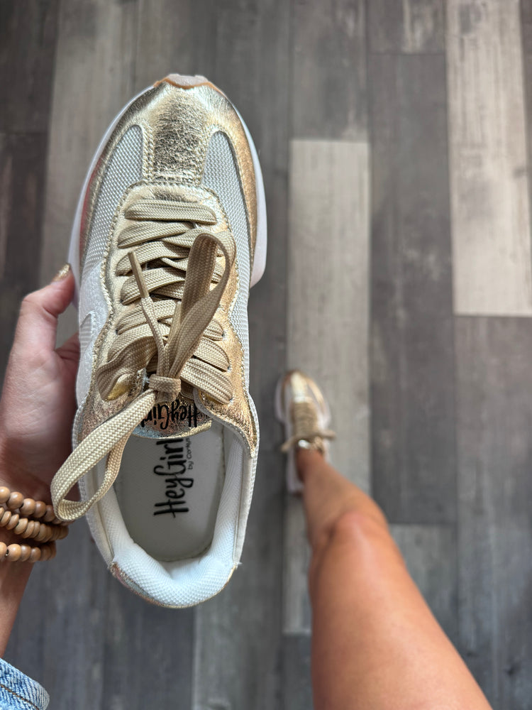 Gold Your Welcome Tennis Shoe by HeyGirl