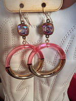 Pink/Gold Hoop Earrings by Pink Panache