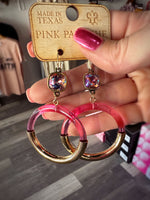 Pink/Gold Hoop Earrings by Pink Panache