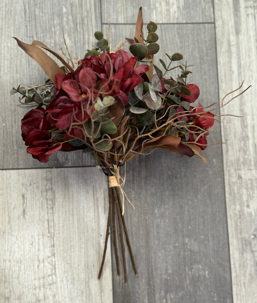 14 Inch Burgundy Faux Dried Floral Bundle