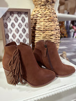 Brown Fringe Bootie by MIA