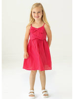 Little Girls Hot Pink Bow Dress