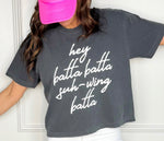 Charcoal Hey Batta Swing Cropped Tee