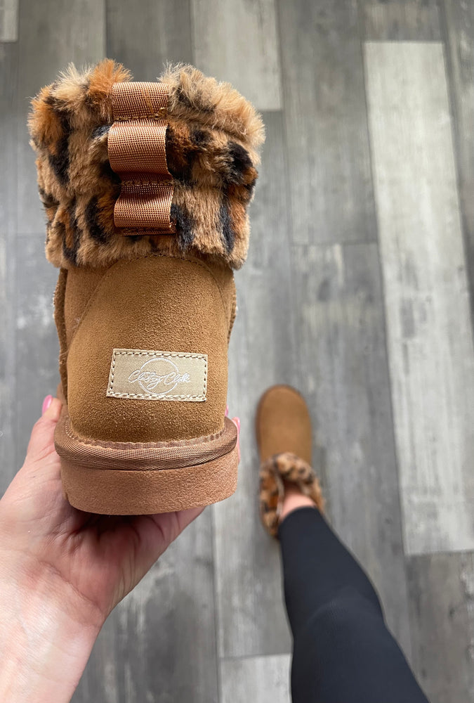 Fur Lined Half Boot Leopard Slip Ons