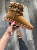 Fur Lined Half Boot Leopard Slip Ons