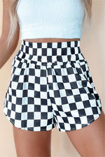 Black and White Checkered Athletic Shorts