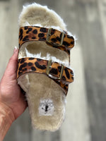 Laid Back Furry Leopard Sandal