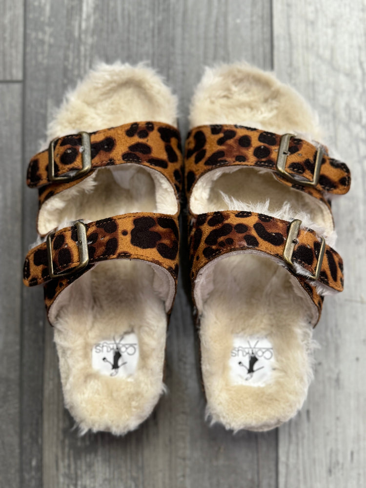 Laid Back Furry Leopard Sandal