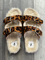 Laid Back Furry Leopard Sandal