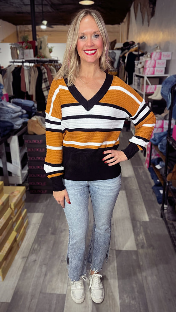 Brown and Black Stripe Sweater