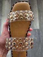 Gold Detailed Clear Flats by Corkys