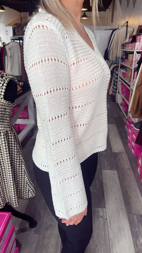Ivory Knit Wide Sleeve Sweater