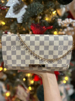 Gray & Cream Checkered Louis Vuitton Purse