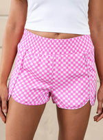 Pink Checkered Athletic Shorts