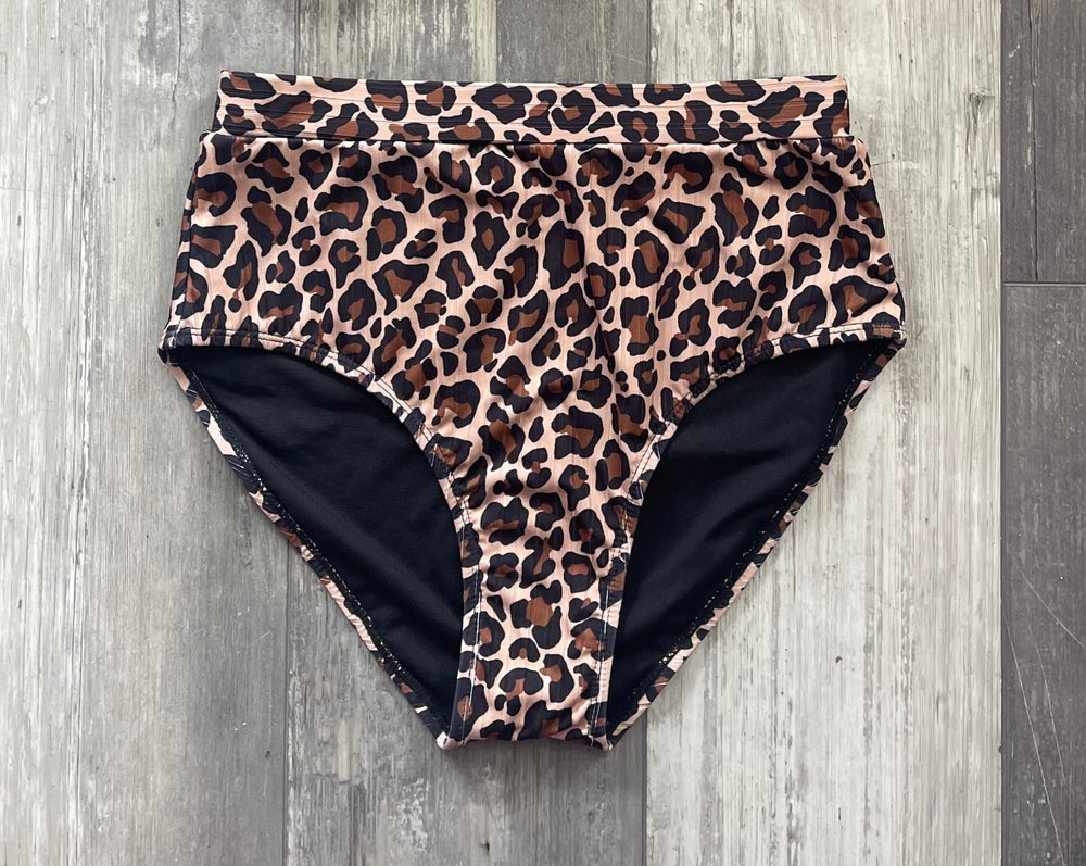 Leopard High-Waisted Swim Bottoms