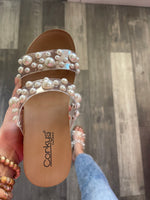 Sangria Clear Pearl Wedge by Corkys’