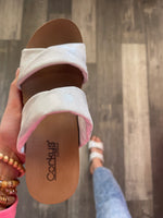 White Metallic Stranded Wedge by Corkys’
