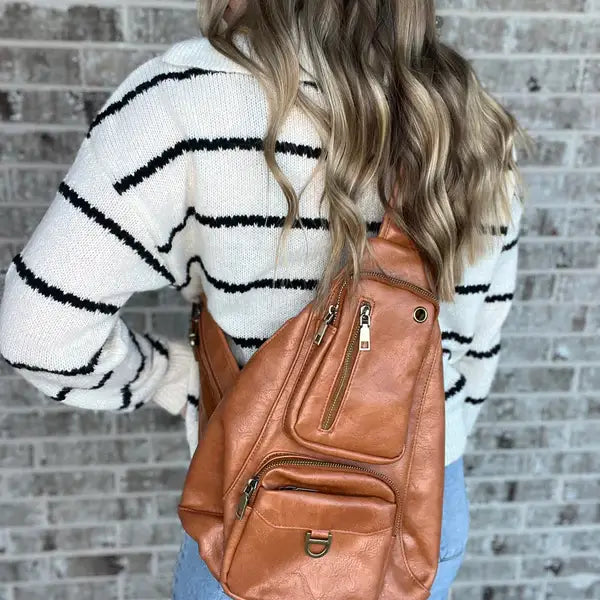 Brown Leather Sling Bag