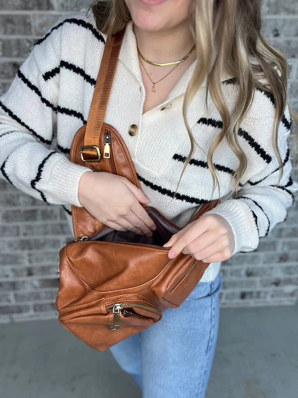 Brown Leather Sling Bag