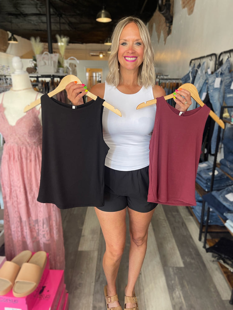 Double Layered Basic Round Neck Tank