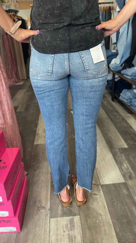 Medium Wash Distressed Knee/Ankle Jean by Flying Monkey