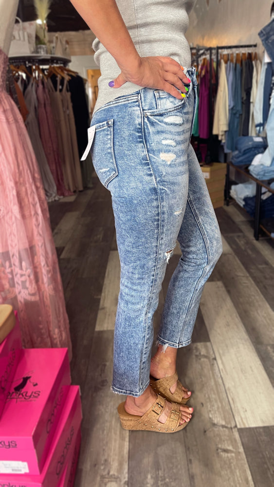 Cropped Vintage Wash Jean by Flying Monkey
