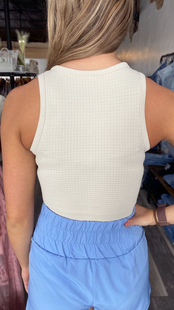 Misty Grey Cropped Tank