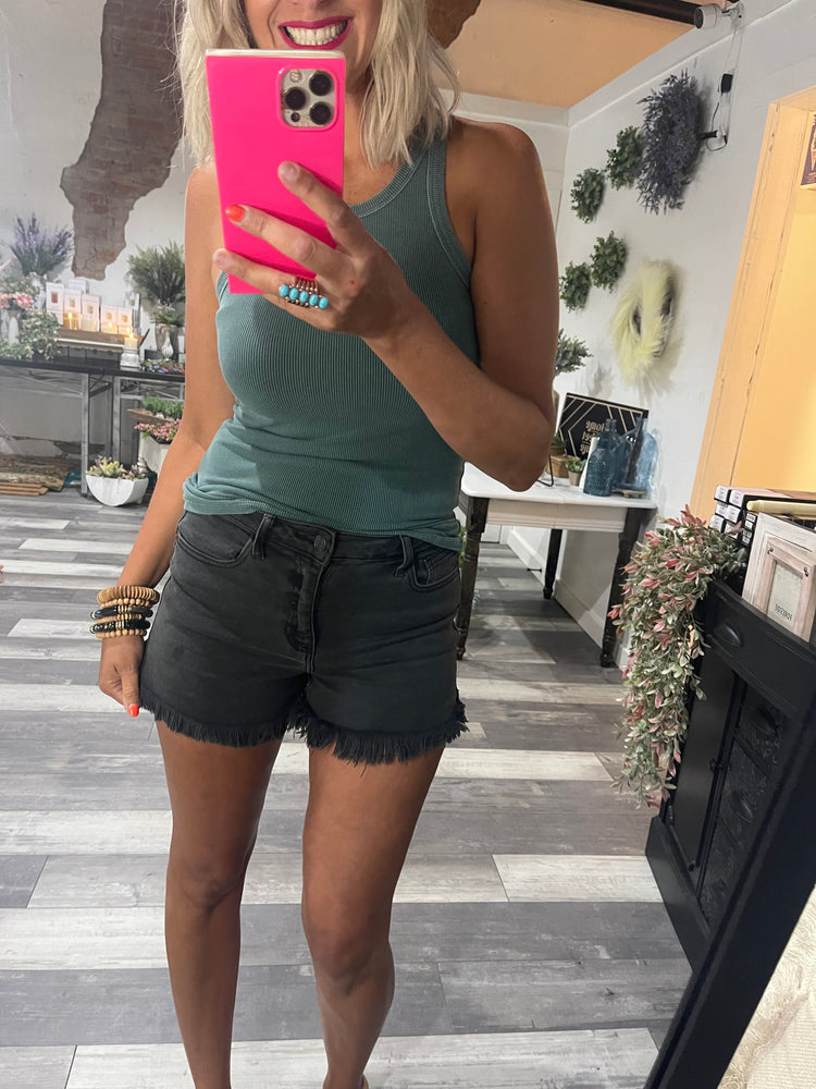 Halter Neck Ribbed Tank