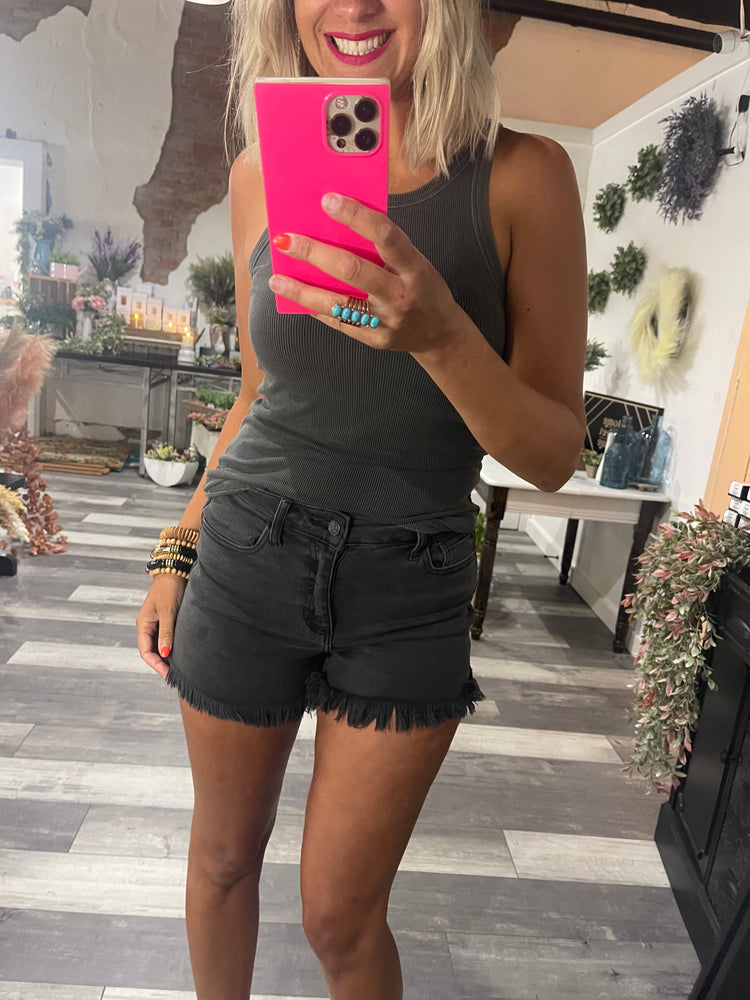 Halter Neck Ribbed Tank