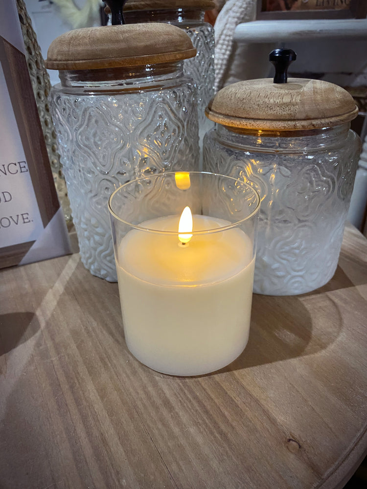 3.5” x 4” Clear Ivory Pillar Candle