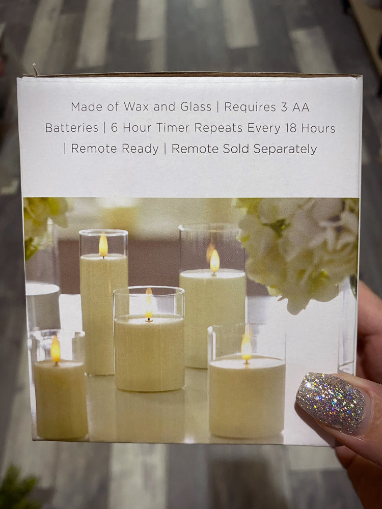 3.5” x 4” Clear Ivory Pillar Candle