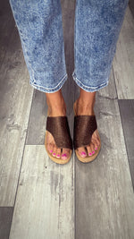 Brown Flirty Wedge by Corkys