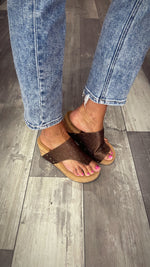 Brown Flirty Wedge by Corkys