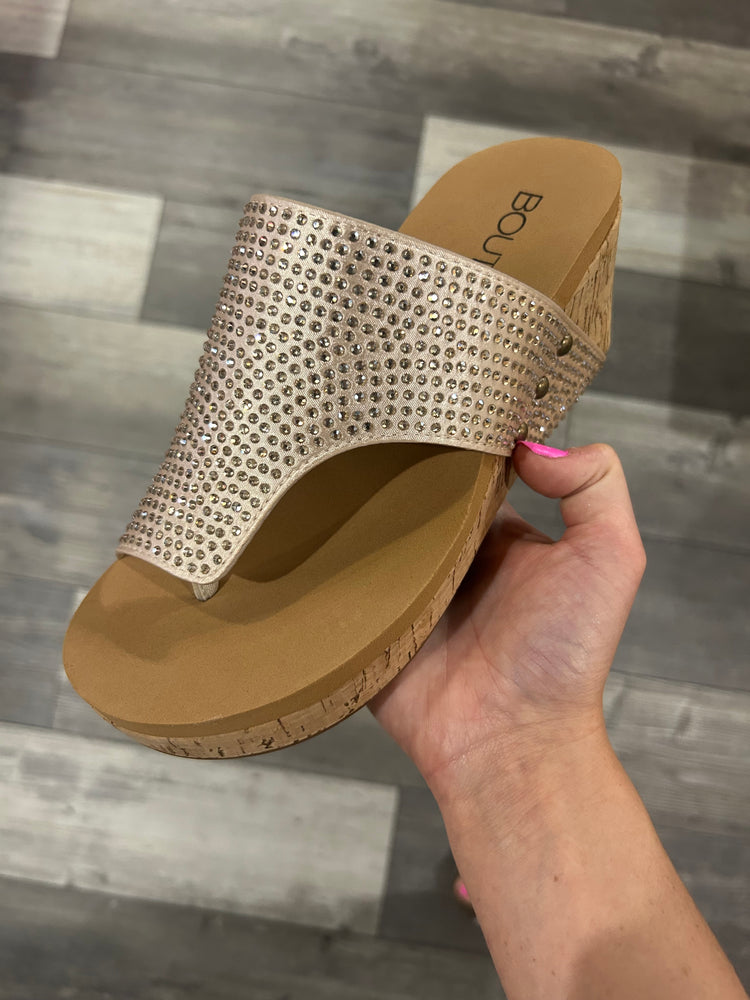 Champagne Crystals Wedge By Corky