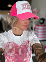 XOXO Pink & White Trucker Hat