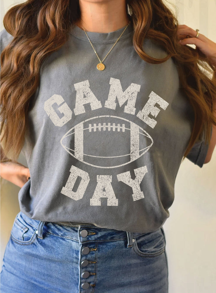 Game Day Football Tee in Grey