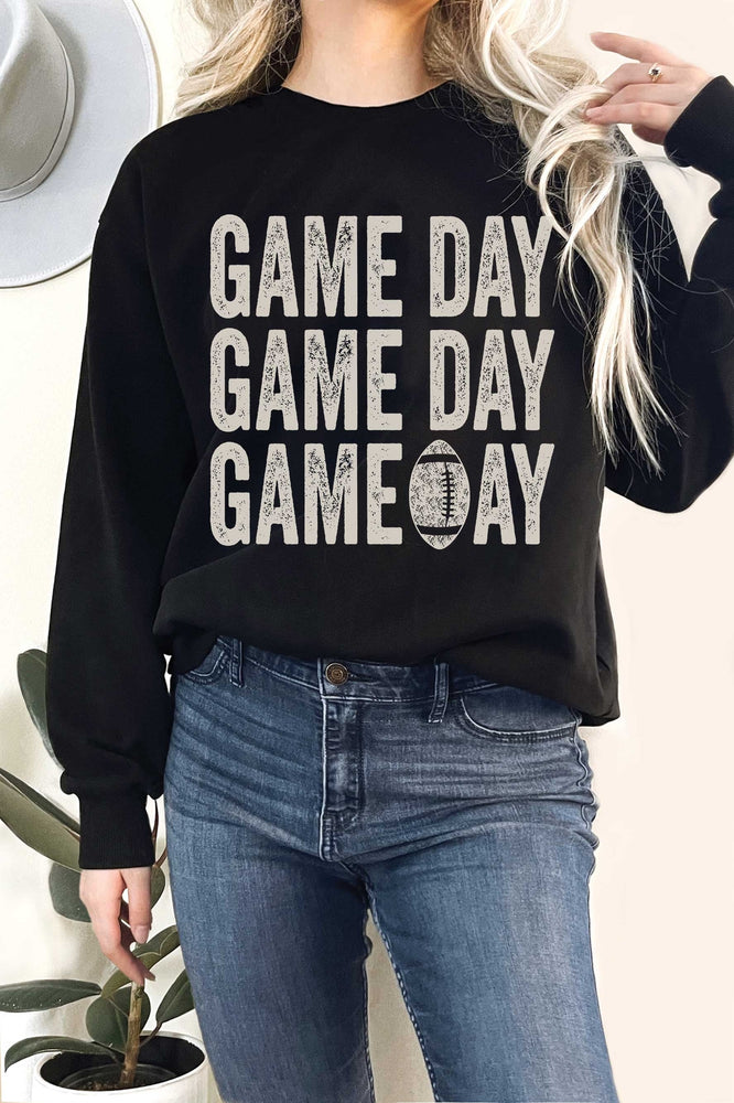 Game Day Football Sweatshirt in Black