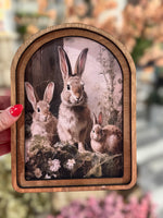 Arched Bunny Trio Framed Art