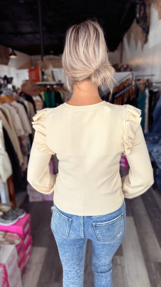 Flutter Sleeve Sweater