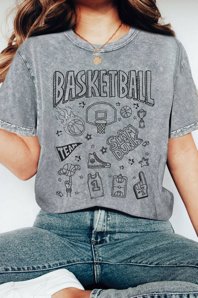 Grey Basketball Graphic T-Shirt